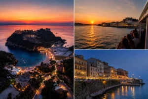 corfu town sunset boat cruise from messonghi