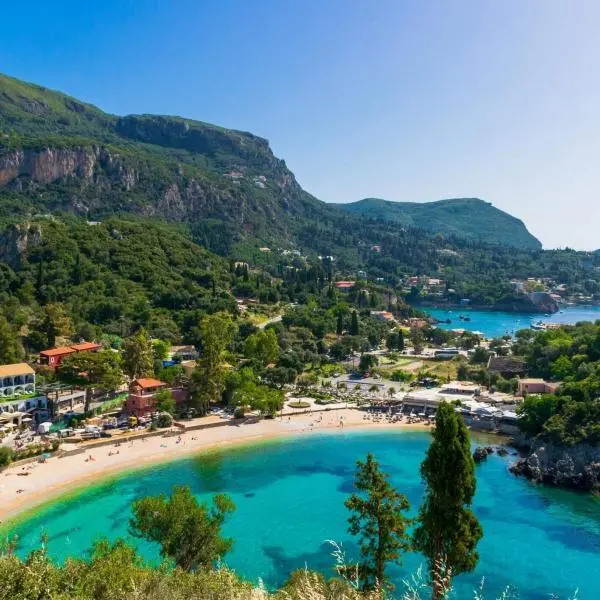 Paleokastritsa beach Corfu turquoise water Greece