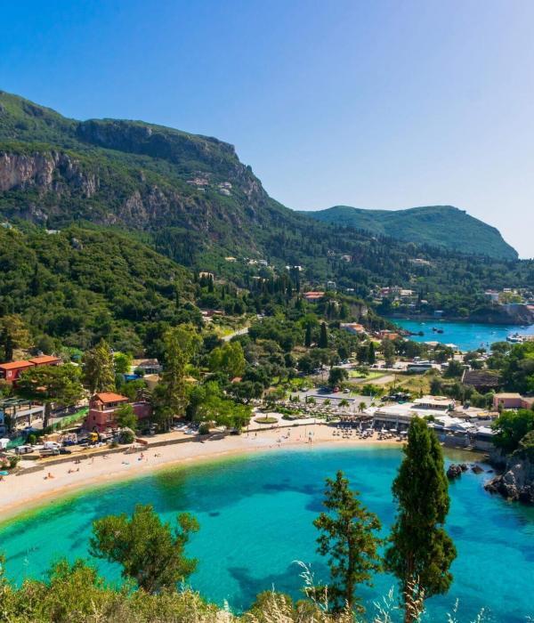 Paleokastritsa beach Corfu turquoise water Greece