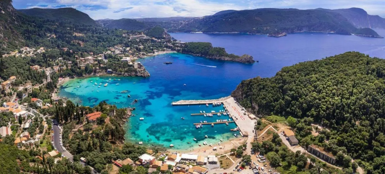 “Paleokastritsa beach Corfu turquoise water Greece”