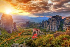 Private tour to Meteora, FROM CORFU with comfortable transportation to and from your accommodation. You will visit and admire the monasteries and the uniqueness of the landscape