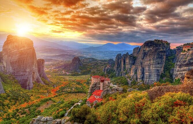 Private tour to Meteora, FROM CORFU with comfortable transportation to and from your accommodation. You will visit and admire the monasteries and the uniqueness of the landscape