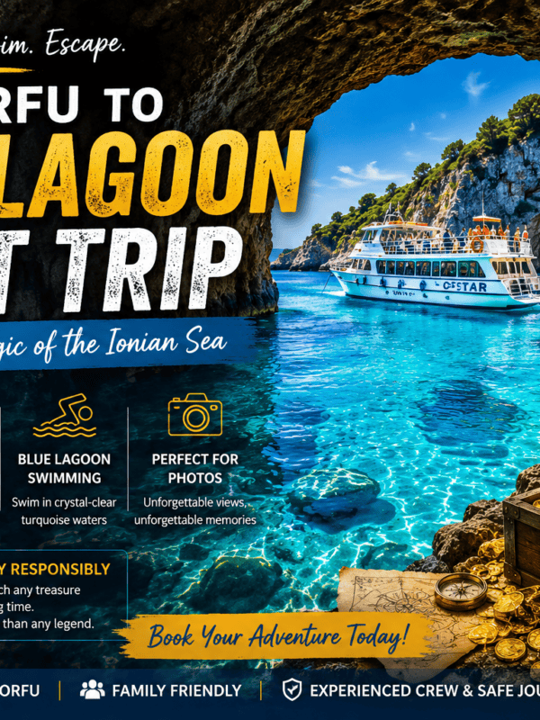 Lost Pirate Treasure hidden inside the Blue Lagoon sea caves in Corfu