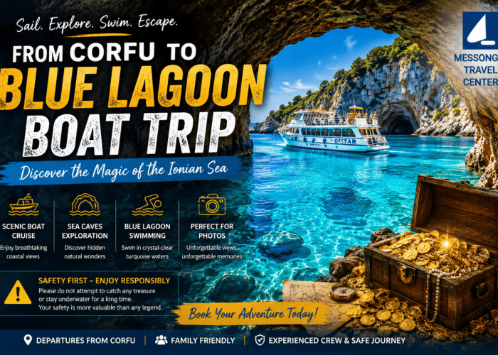 Lost Pirate Treasure hidden inside the Blue Lagoon sea caves in Corfu
