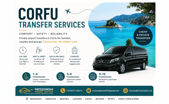 cheap family transfers Corfu, Corfu airport transfer, family airport transfer Corfu, private transfers Corfu, Corfu minivan transfer, Corfu mini bus transfer,