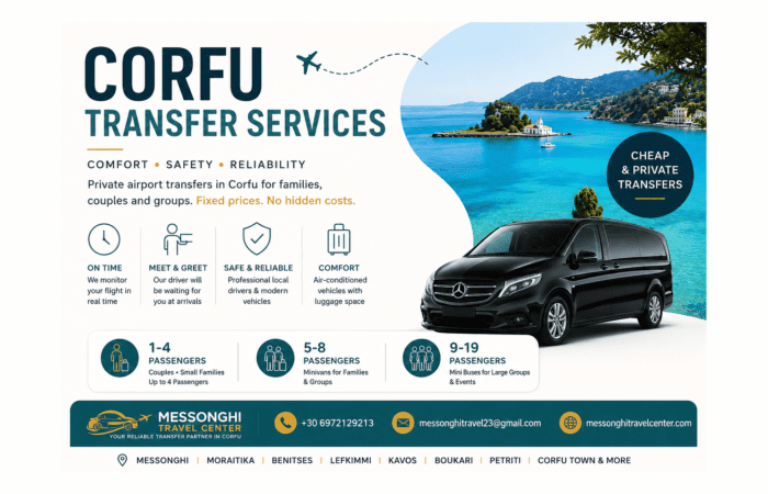 cheap family transfers Corfu, Corfu airport transfer, family airport transfer Corfu, private transfers Corfu, Corfu minivan transfer, Corfu mini bus transfer,